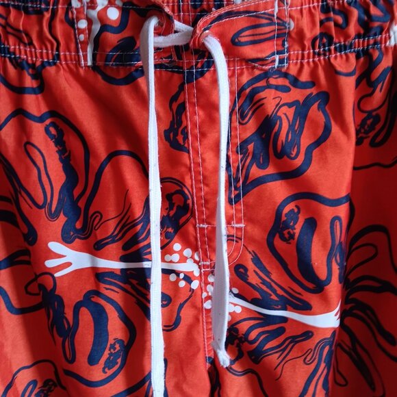 Large Vtg Y2K No Boundaries Mens Hawaiian Floral Cargo Swim Trunks Drawstring - Picture 3 of 6